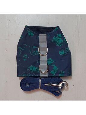 Blue and Green Dog/Cat Harness with Leash Size Small